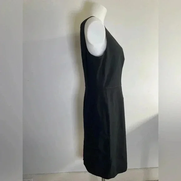 Ann Taylor Petite Black Virgin Wool Sheath Dress 10P EUC 0150 - Picture 3 of 13